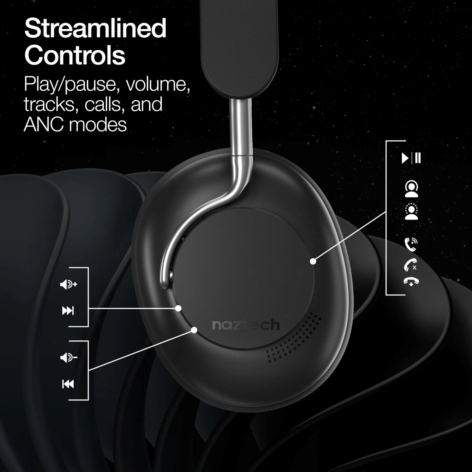 Naztech Aura 360 ANC Wireless Headphones
